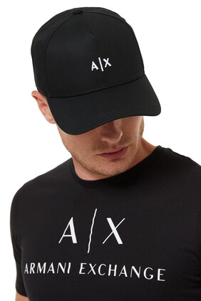 BASEBALL CAP AX LOGO:BLK:One Size